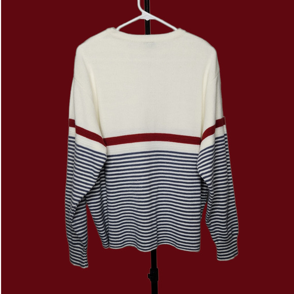 Vintage Dunlop Sweater Grunge Cobain Flowy Multicolor Stripe Crewneck VTG - Picture 5 of 5